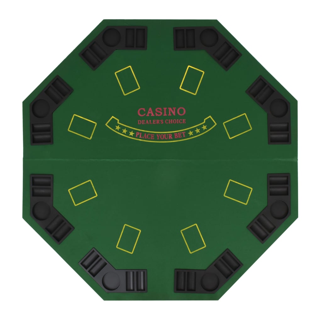 Poker tafelblad voor 8 spelers 2-voudig inklapbaar groen