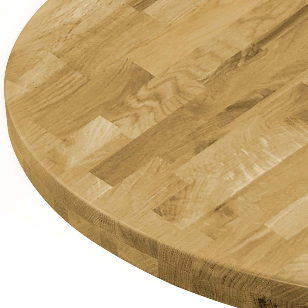 Trendy Tafelblad rond 44 mm 700 mm massief eikenhout