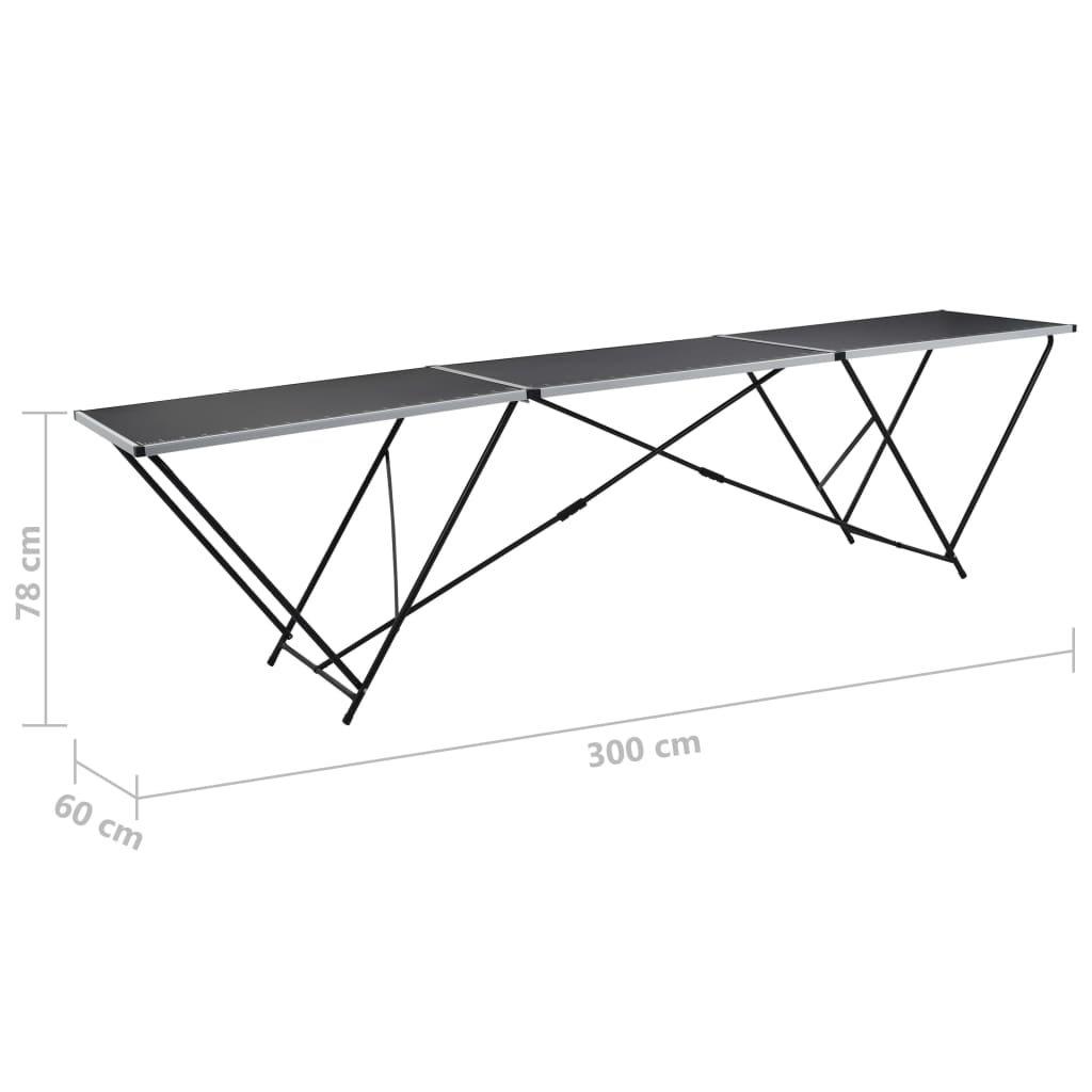 Behangtafel inklapbaar 300x60x78 cm van MDF en aluminium Trendy