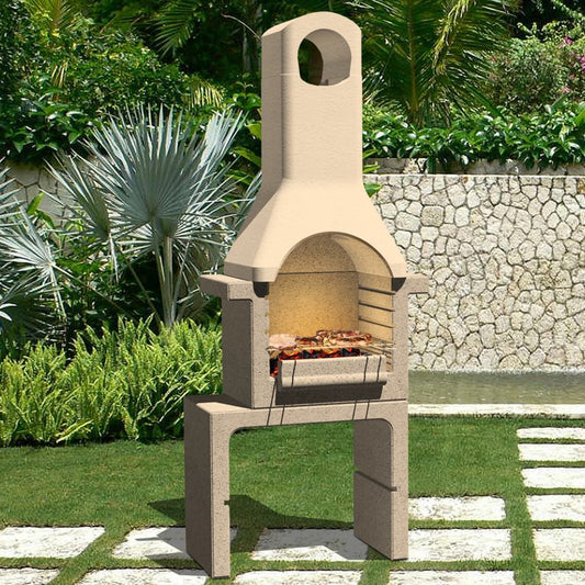 Trendy houtskoolbarbecue met schoorsteen beton