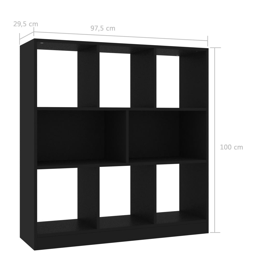 Trendy Boekenkast 97,5x29,5x100 cm bewerkt hout zwart