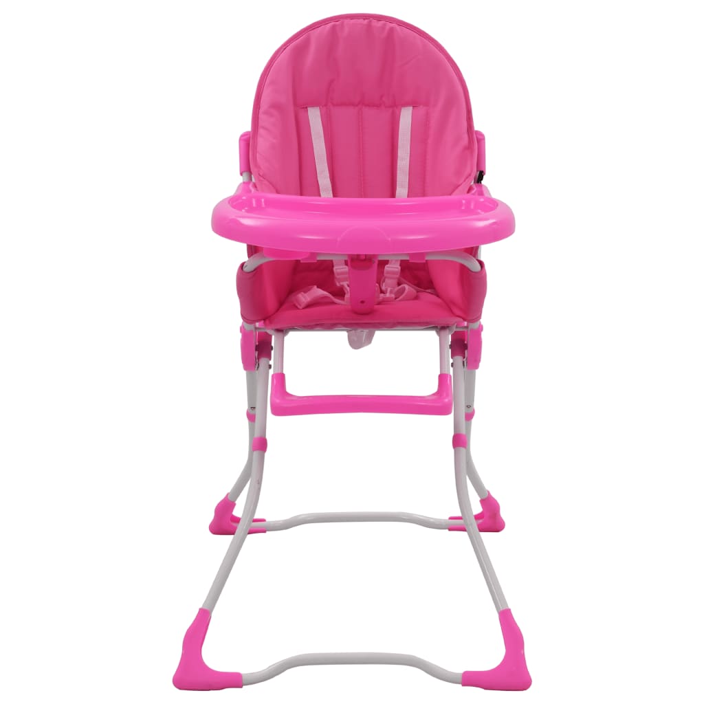 Kinderstoel hoog roze en wit