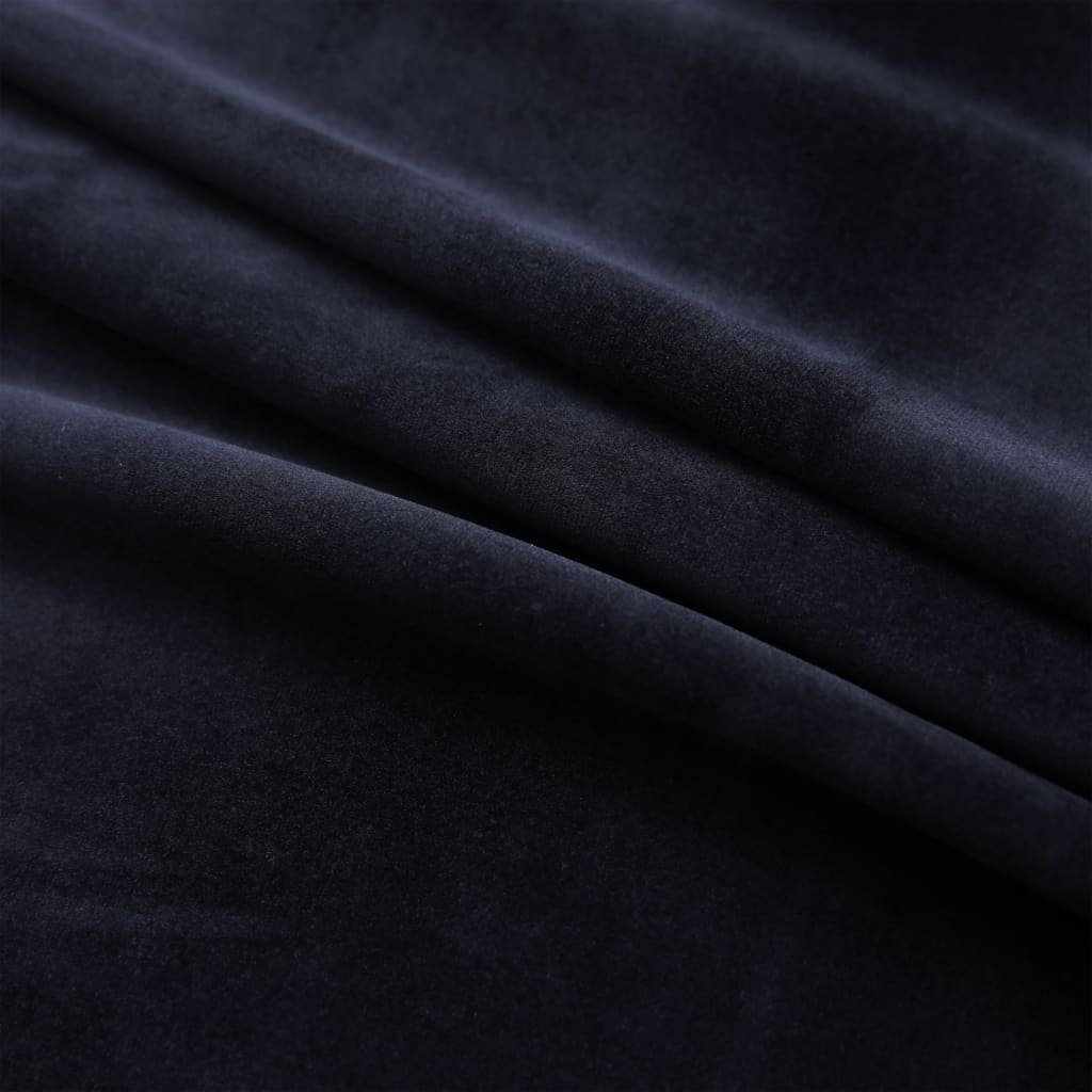 Gordijn verduisterend met ringen 290x245 cm fluweel zwart