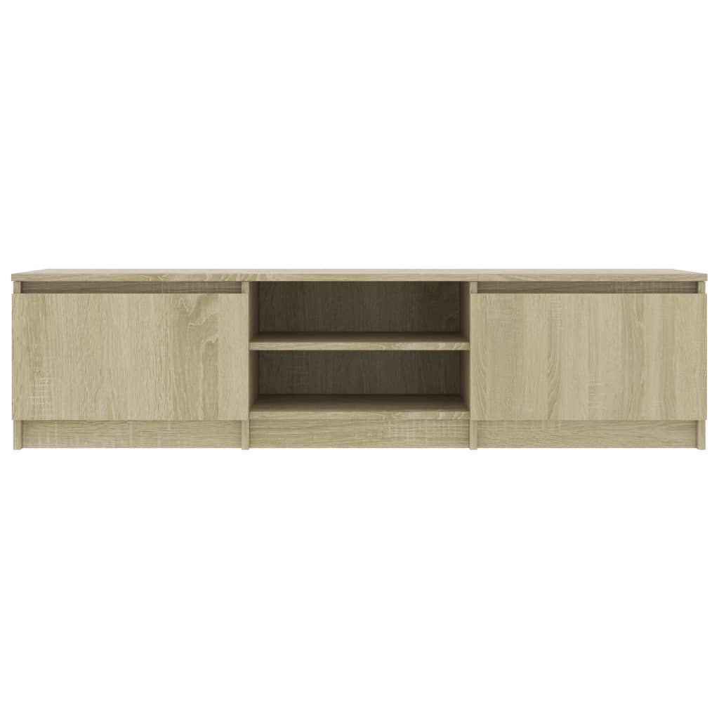 Stijlvol en functioneel Tv-meubel - 140x40x35,5 cm - prachtig bewerkt hout in sonoma eikenkleur