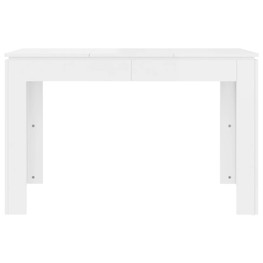 Trendy Eettafel 120x60x76 cm spaanplaat hoogglans wit