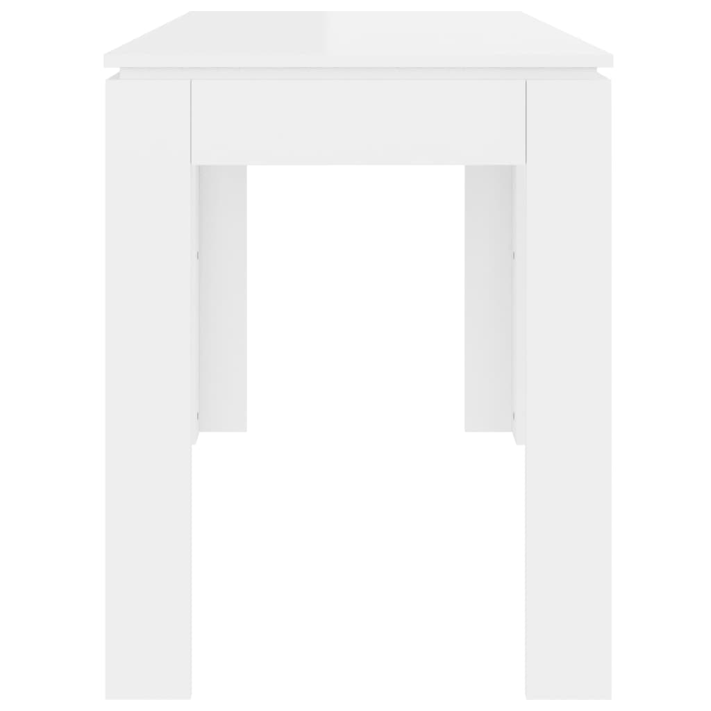 Trendy Eettafel 120x60x76 cm spaanplaat hoogglans wit