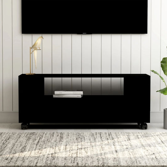 Tv-meubel 120x35x48 cm bewerkt hout zwart