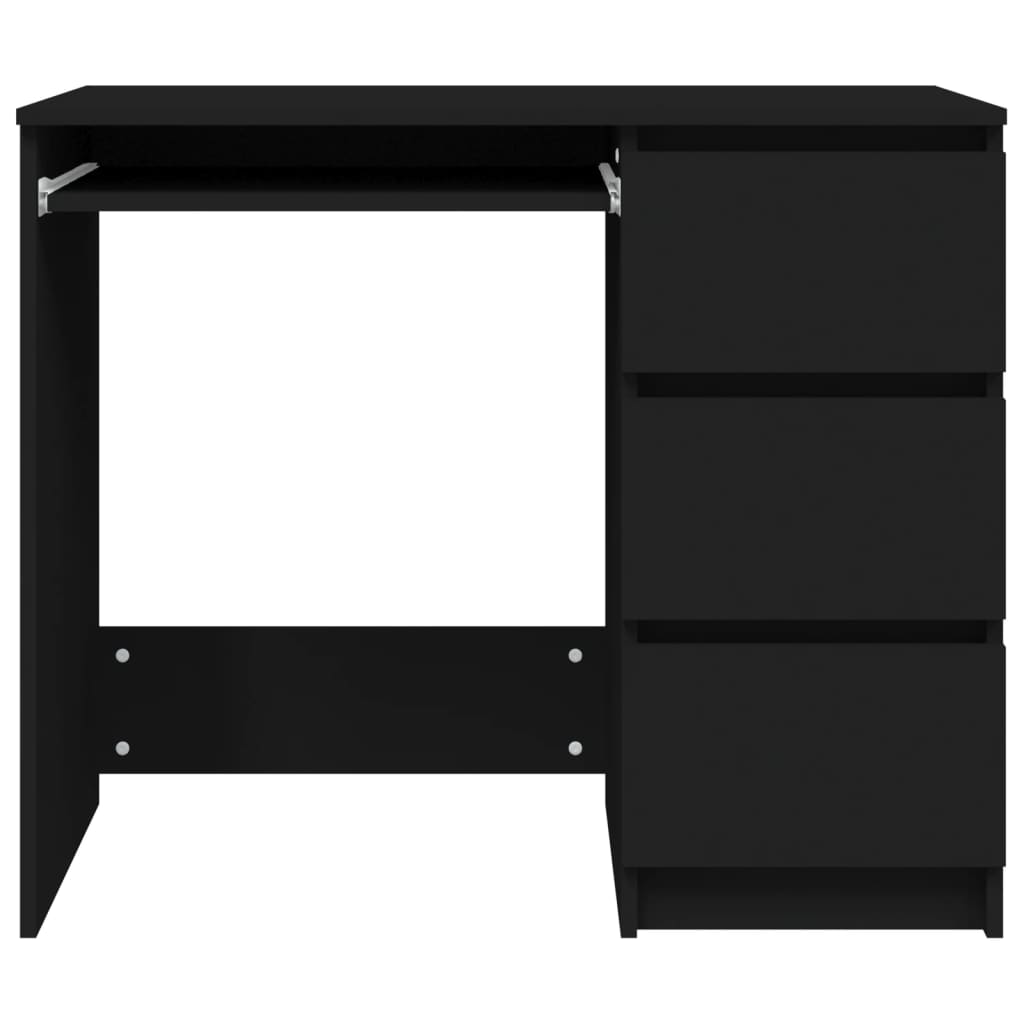 Stijlvol zwart bureau - 90x45x76 cm - van duurzaam spaanplaat