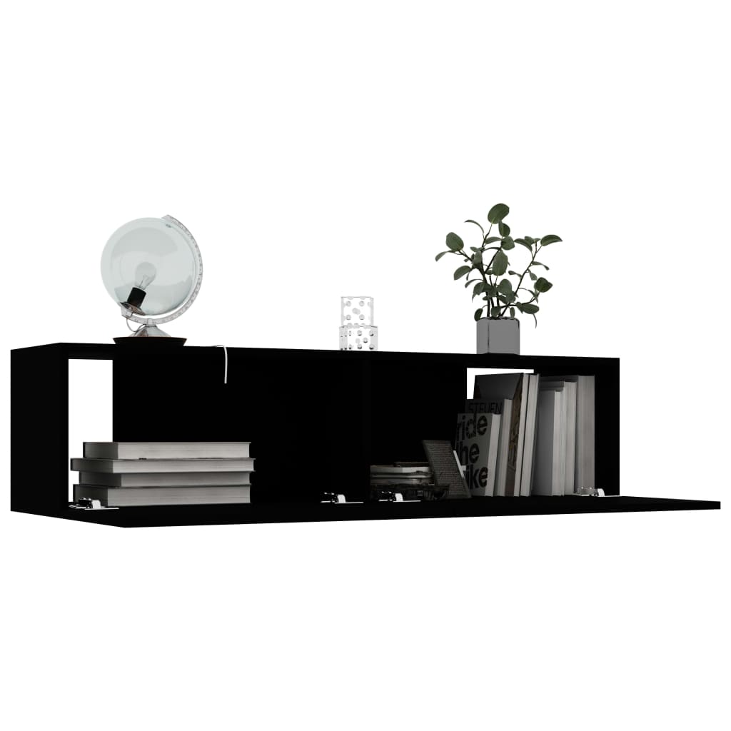 Tv-meubel 120x30x30 cm bewerkt hout zwart