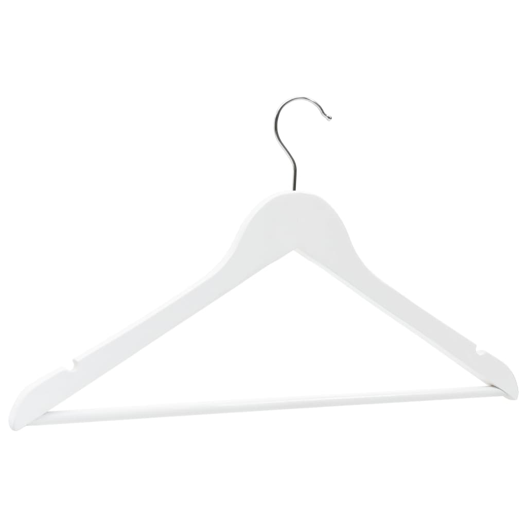 50-delige Kledinghangerset van Anti-slip Hardhout in Prachtig Wit voor een opgeruimde en stijlvolle kledingkast