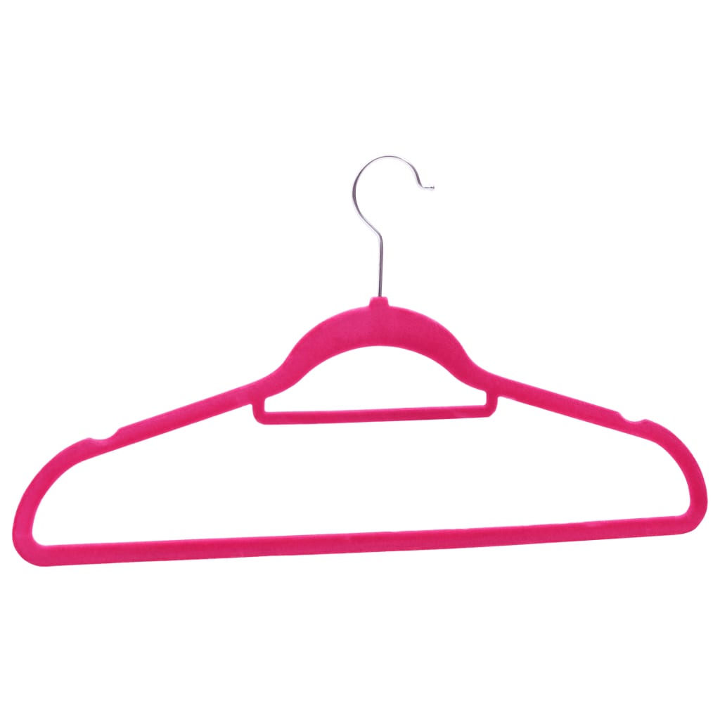 "Creëer orde en stijl in je kledingkast met de 100-delige anti-slip fluwelen roze kledinghangerset"
