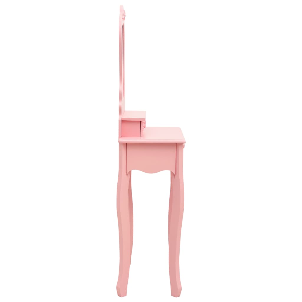 Stijlvolle roze kaptafelset met kruk - 50x59x136 cm - Vervaardigd van duurzaam paulowniahout