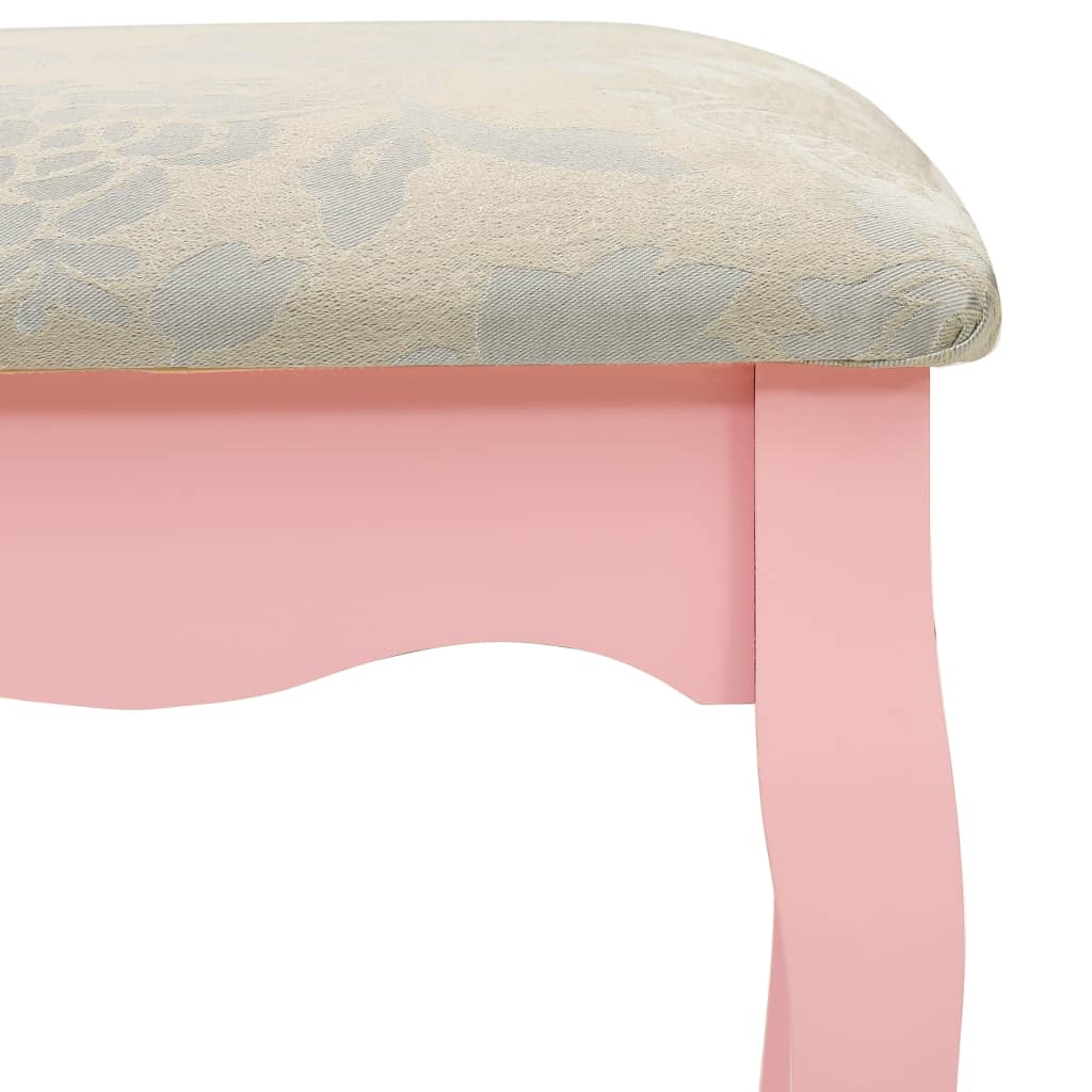 Stijlvolle roze kaptafelset met kruk - 50x59x136 cm - Vervaardigd van duurzaam paulowniahout