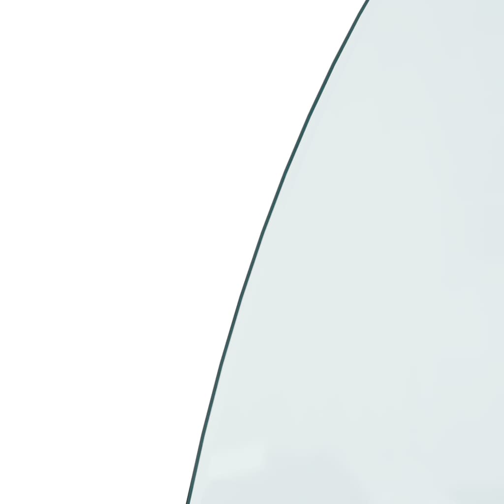 Glasplaat voor openhaard half rond 800x600 mm