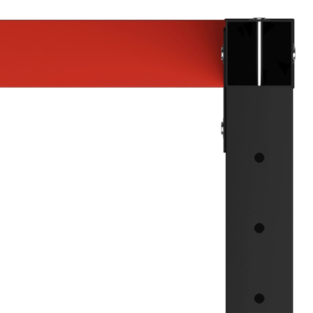 Werkbankframe 120x57x79 cm metaal zwart en rood van Trendy