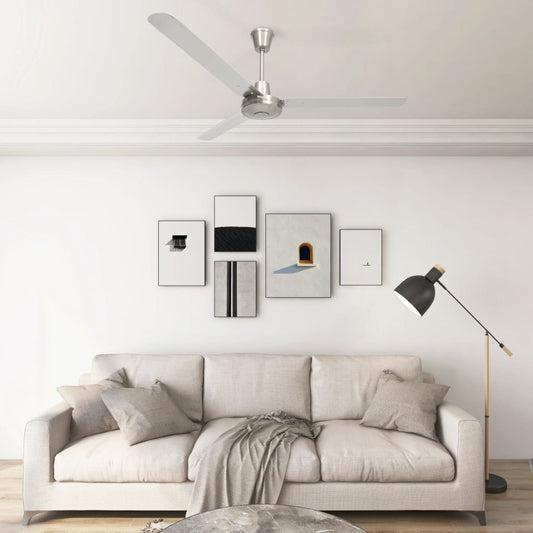 Zilverkleurige Plafondventilator - Verkoeling met stijl voor Home en Office