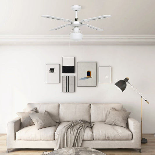 Stijlvolle en functionele plafondventilator met lamp in wit - 106 cm