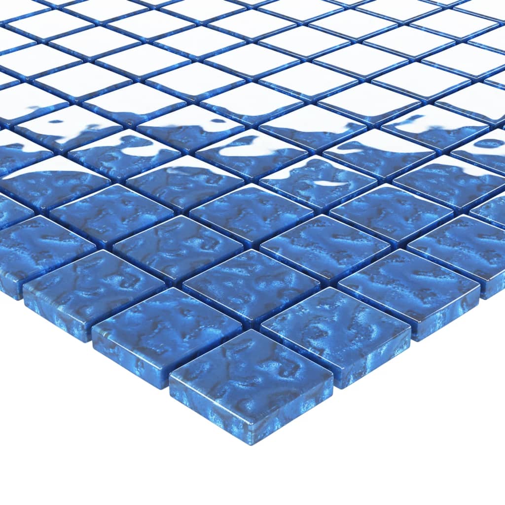 Mozaïektegels 11 st 30x30 cm glas blauw