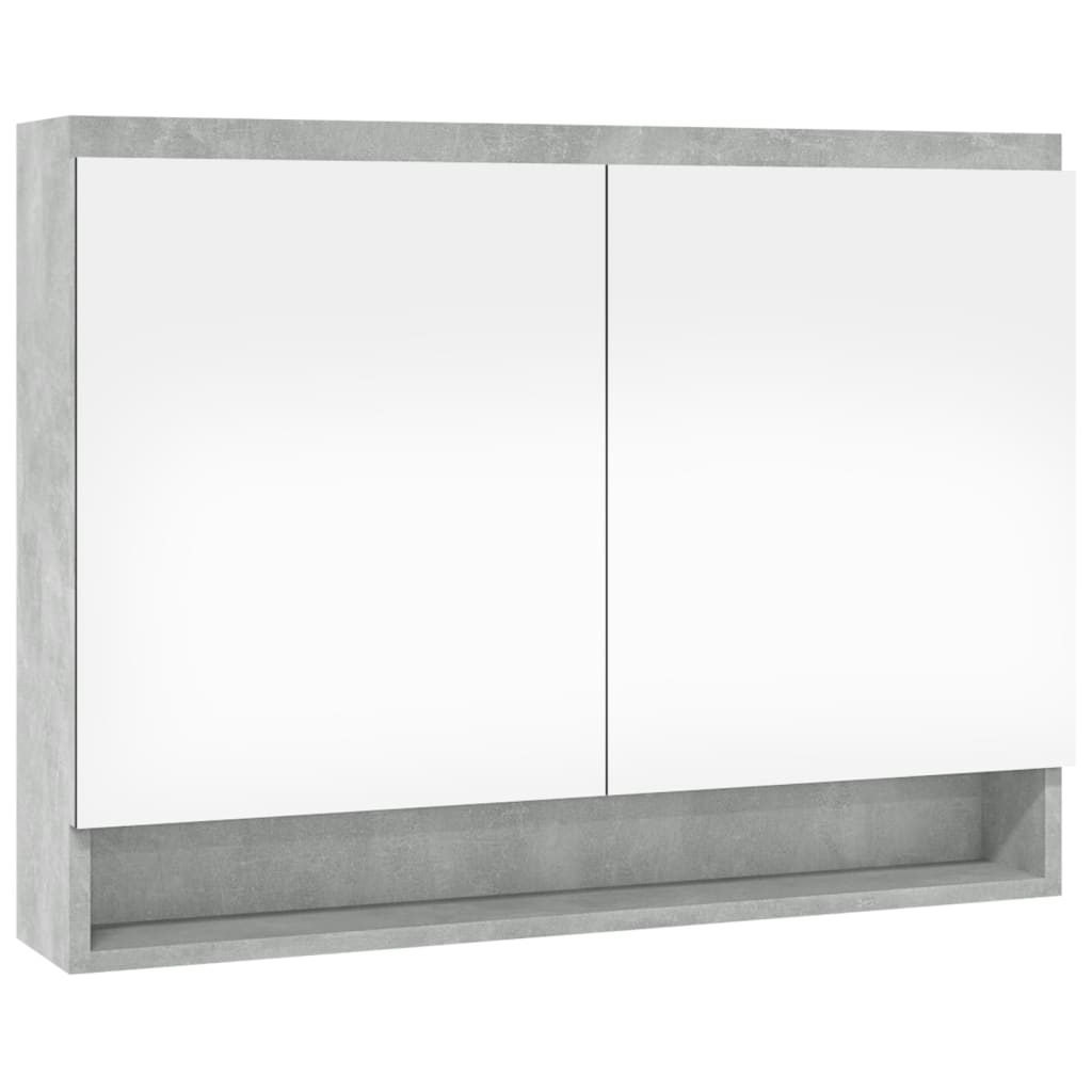 Badkamerkast met spiegel 80x15x60 cm MDF betongrijs