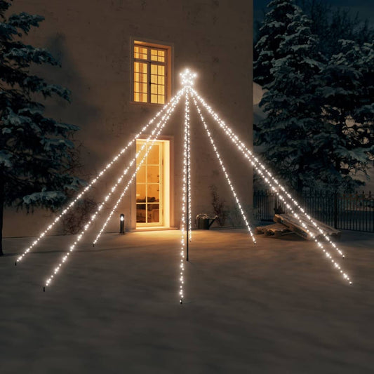 Kerstboomverlichting 576 LED's binnen/buiten 3,6 m koudwit