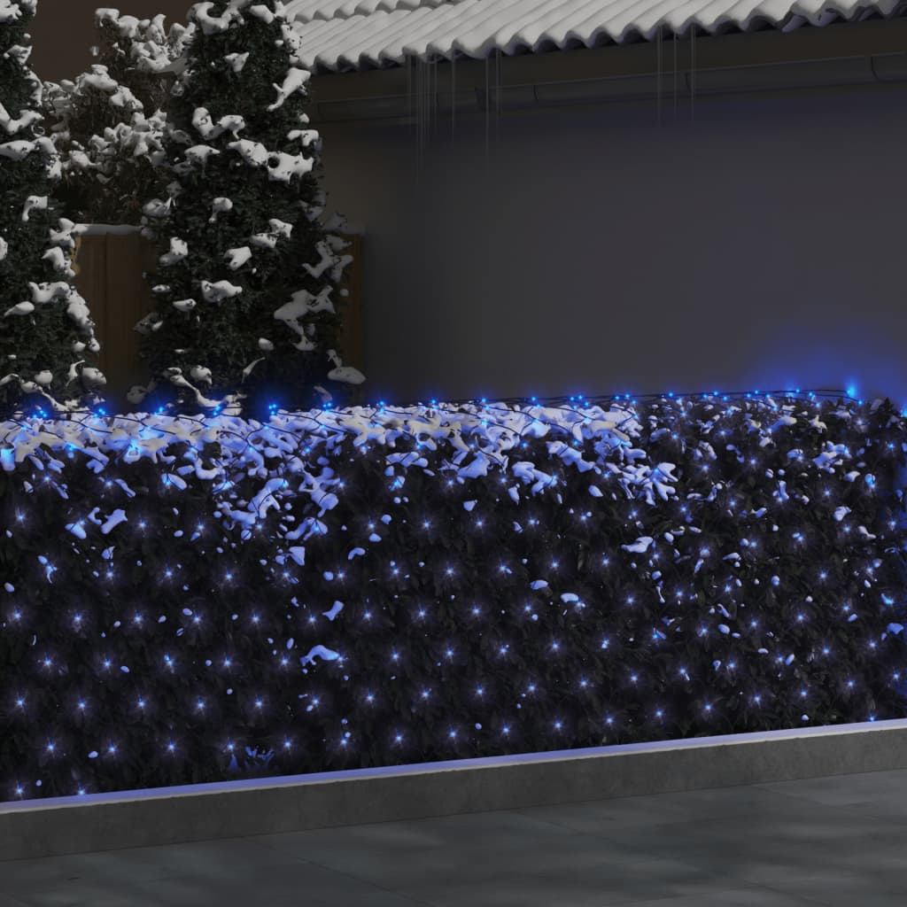 Kerstnetverlichting 306 LED's binnen en buiten 3x3 m blauw