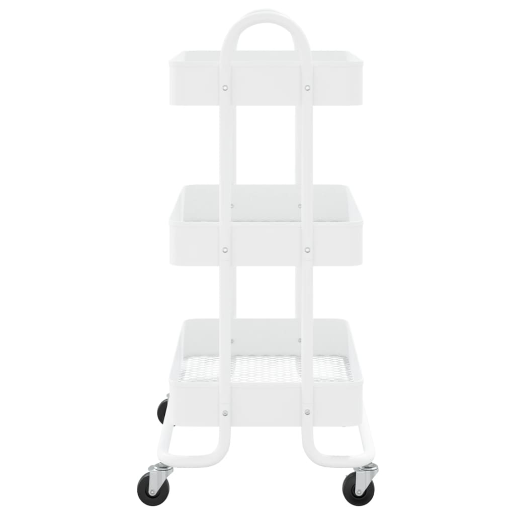 Trolley 3-laags 43x34x79 cm staal wit