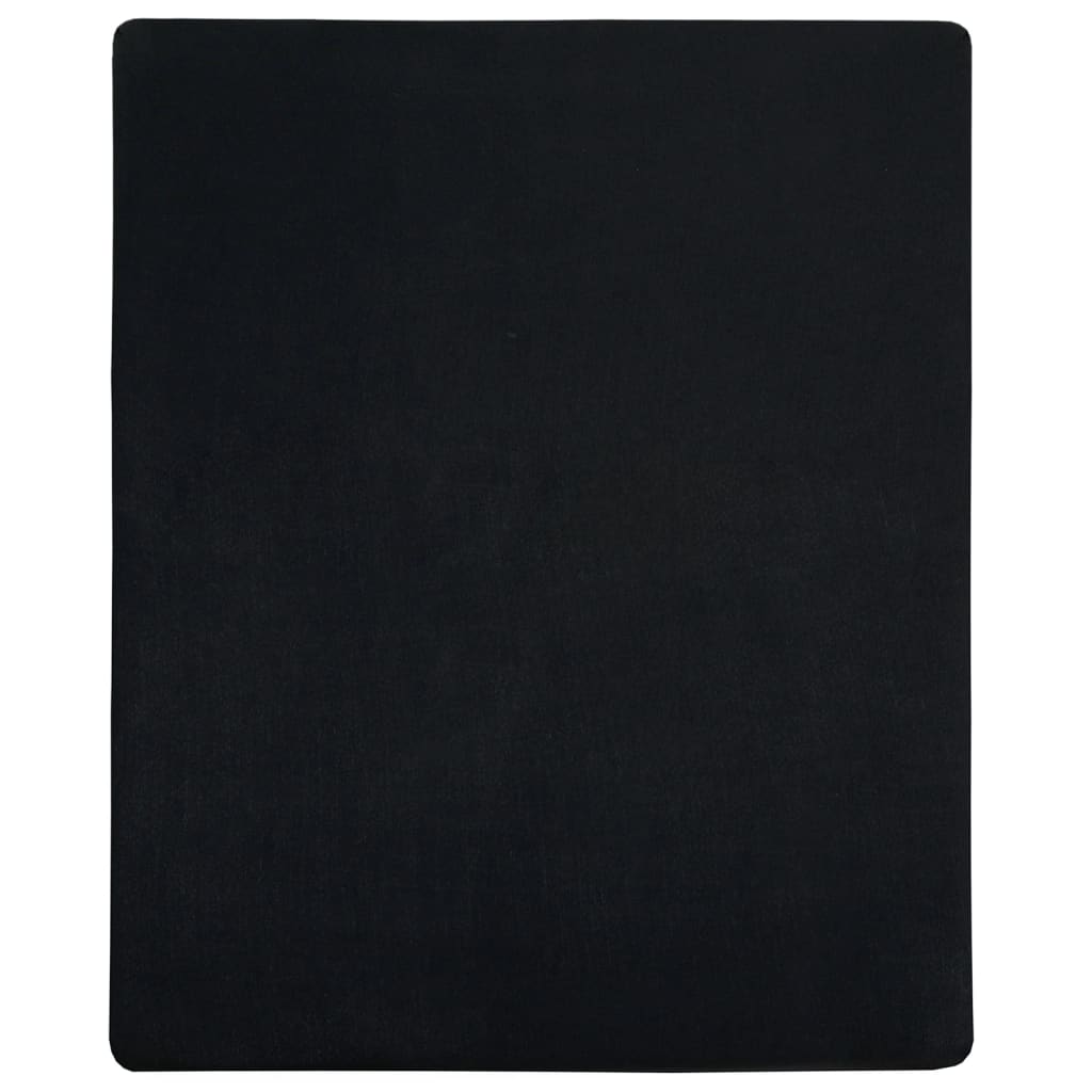 Zwarte katoenen hoeslaken jersey - maat 90x200 cm, hoge kwaliteit