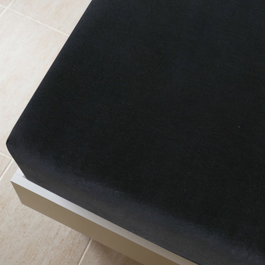 Zwarte katoenen hoeslaken jersey - maat 90x200 cm, hoge kwaliteit