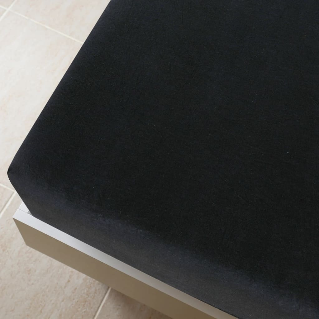 "Elegant en Comfortabel 100x200 cm Zwart Katoenen Jersey Hoeslaken"