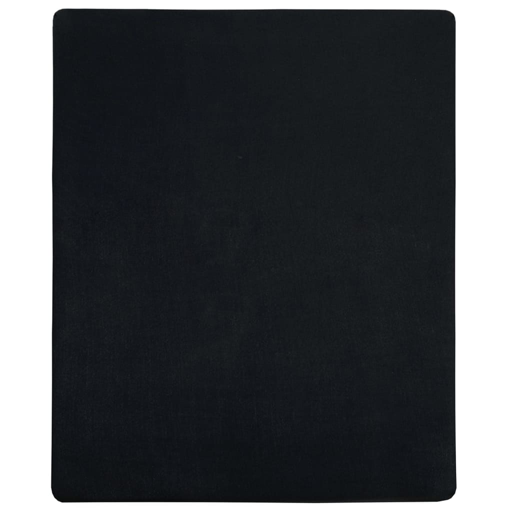 Jersey Hoeslakens 160x200 cm - Zwarte Katoenen Hoeslakens in set van 2