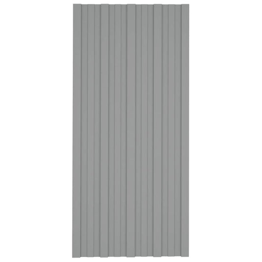 Dakpanelen 12 st 100x45 cm gegalvaniseerd staal grijs