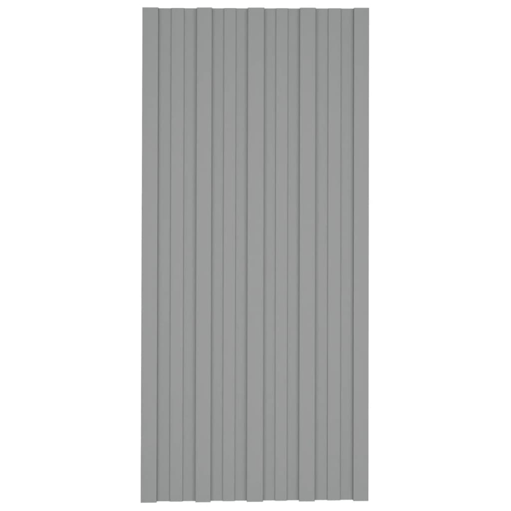Dakpanelen 12 st 100x45 cm gegalvaniseerd staal grijs