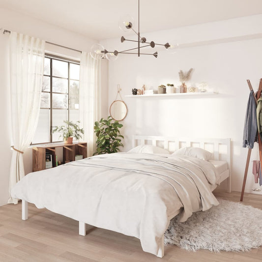 "Witte massief grenenhouten bedframe - 160x200 cm - Stijlvolle en duurzame keuze voor jouw slaapkamer"