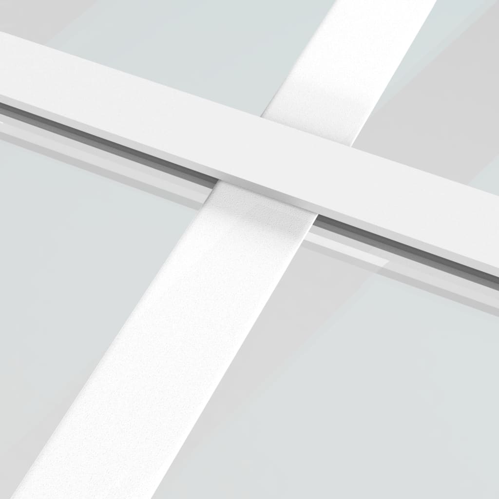 Schuifdeur 90x205 cm mat ESG-glas en aluminium wit