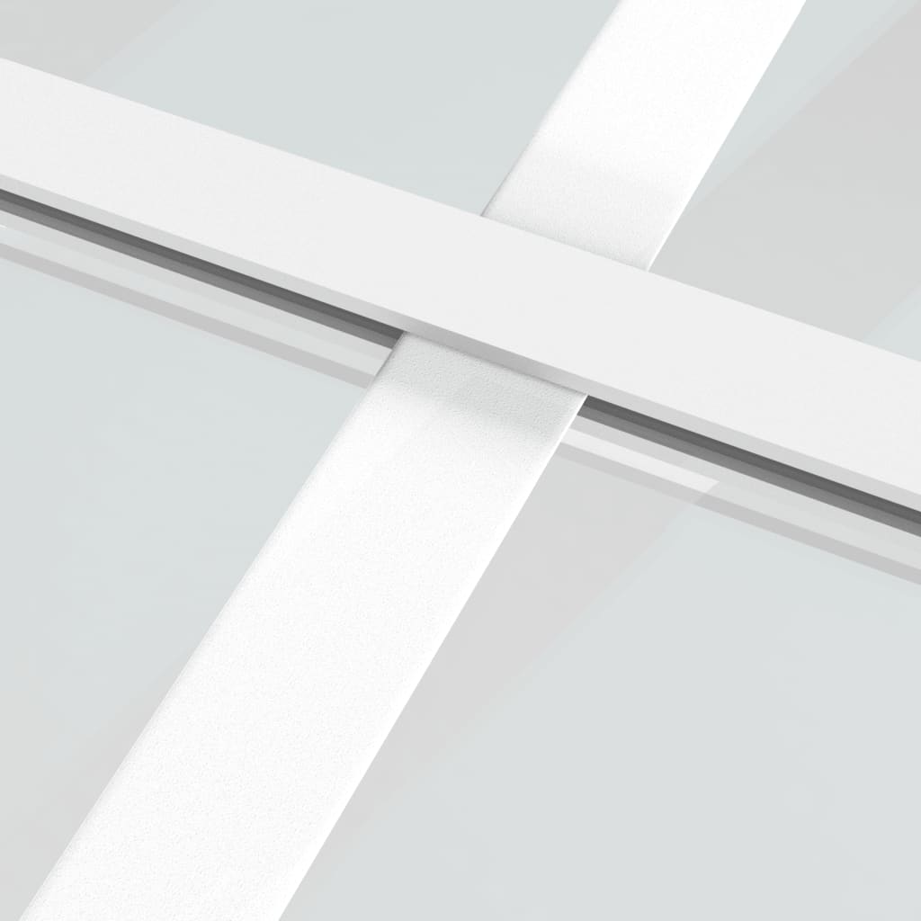 Schuifdeur 102,5x205 cm mat ESG-glas en aluminium wit