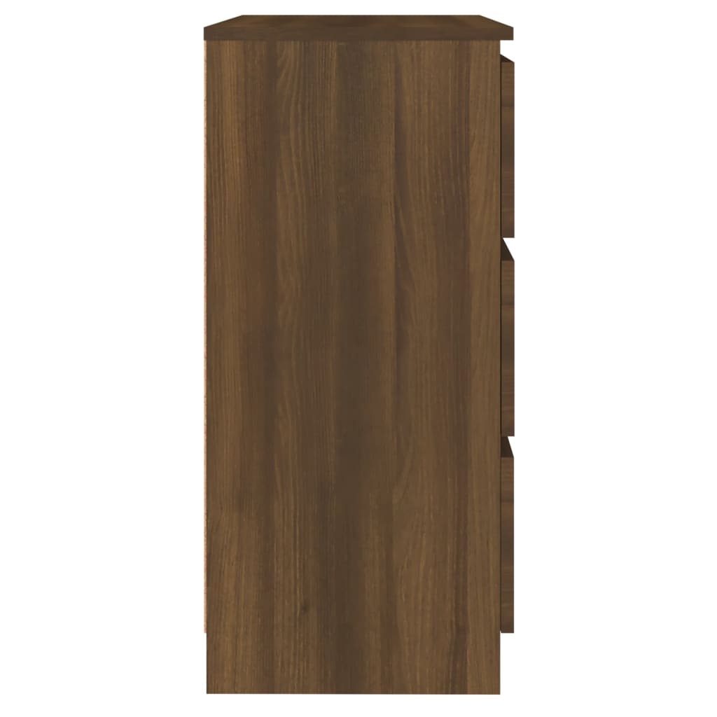 Dressoir 60x35x76 cm bewerkt hout bruin eikenkleur