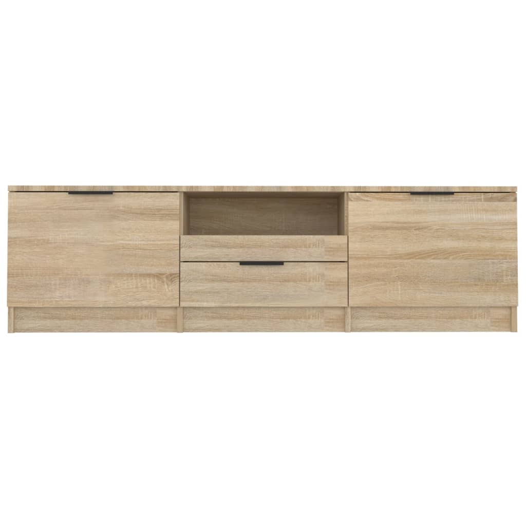 Stijlvol TV-meubel van bewerkt hout in sonoma eikenkleur - 140x35x40 cm