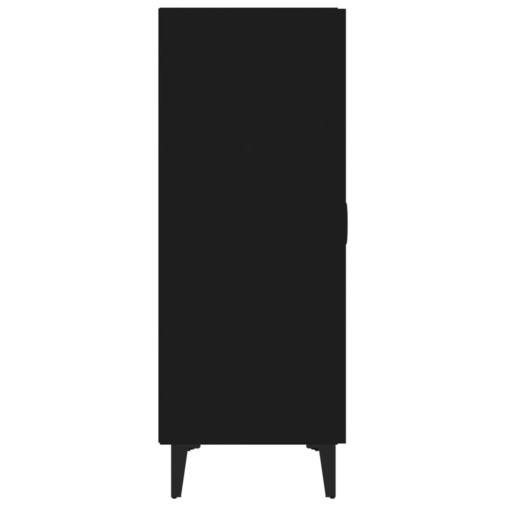 Stijlvol zwart dressoir van bewerkt hout met afmetingen 70x34x90 cm