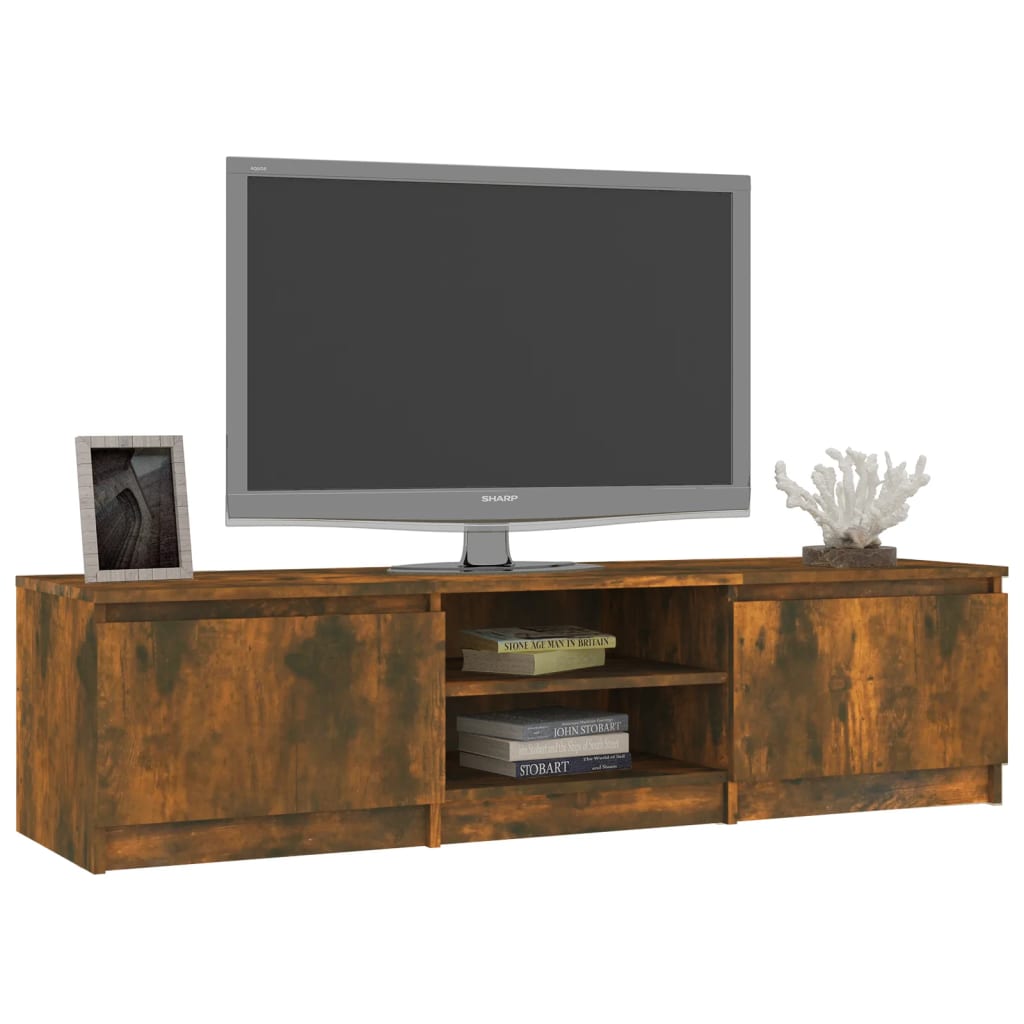 Stijlvol Tv-meubel - 140x40x35,5 cm - Prachtige gerookt eikenkleurige afwerking