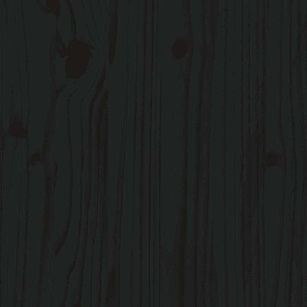 Zwart massief grenenhout bedframe 75x190 cm - Klein eenpersoonsbed van 2FT6
