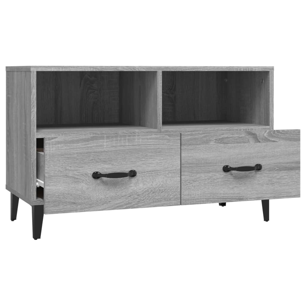 Stijlvol Tv-meubel van bewerkt hout in grijs sonoma eikenkleur | 80x36x50 cm