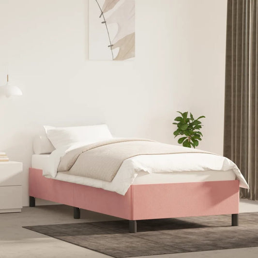 Bedframe fluweel roze 100x200 cm
