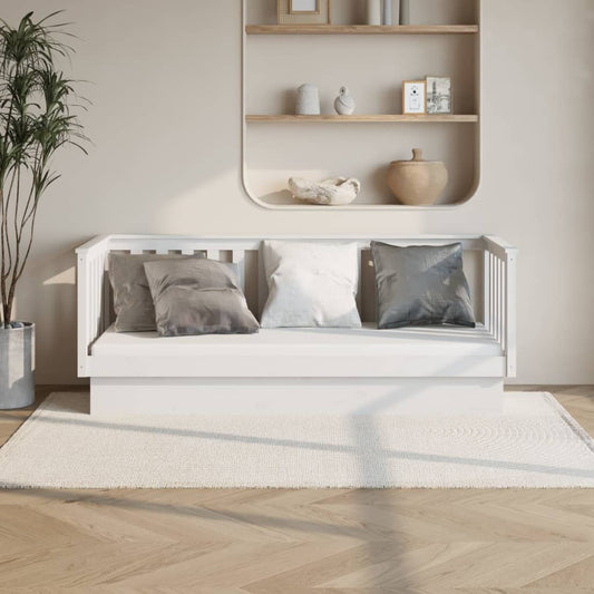 Slaapbank 90x190 cm massief grenenhout wit