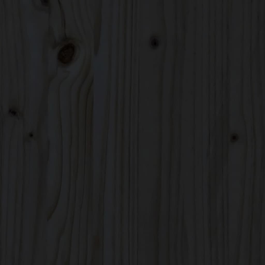 Stapelbed massief grenenhout zwart 75x190 cm