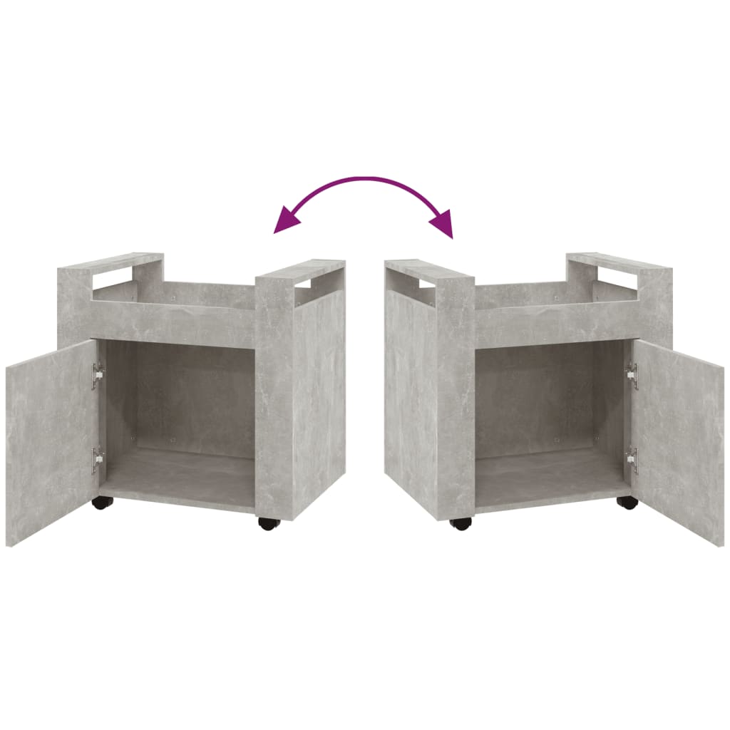 Bureaukastje 60x45x60 cm bewerkt hout betongrijs