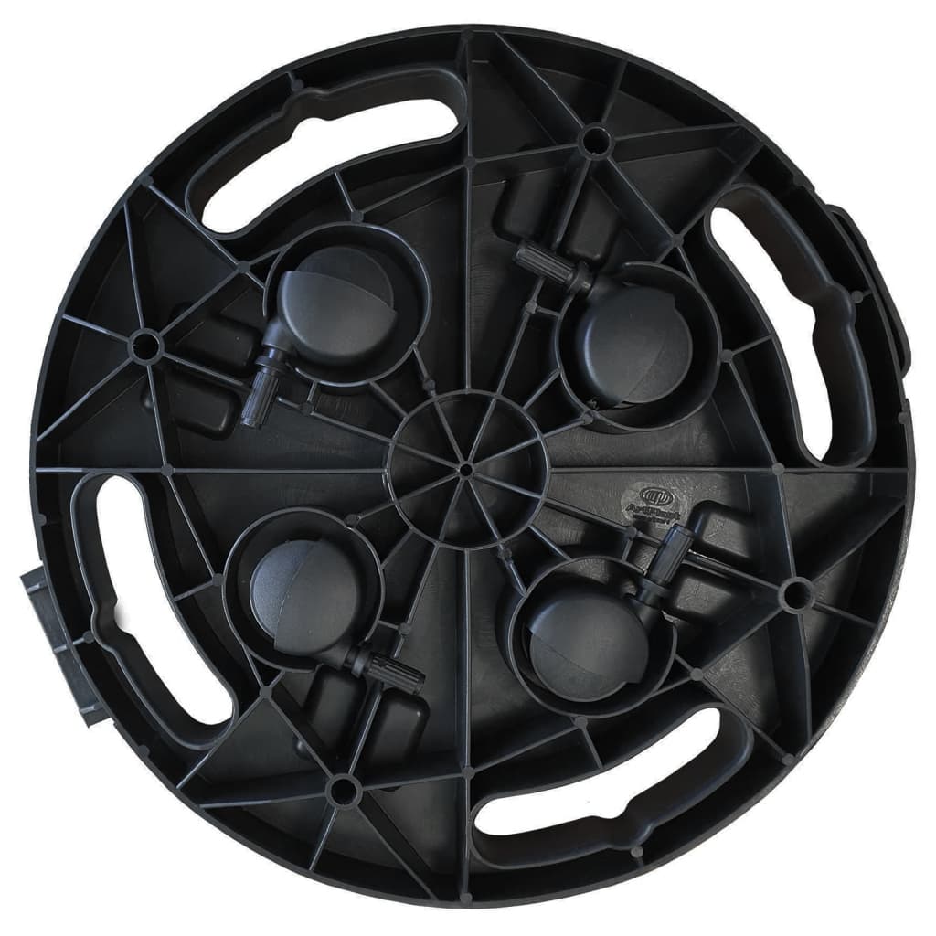 Plantentrolleys met wielen 3 st 170 kg diameter 30 cm zwart