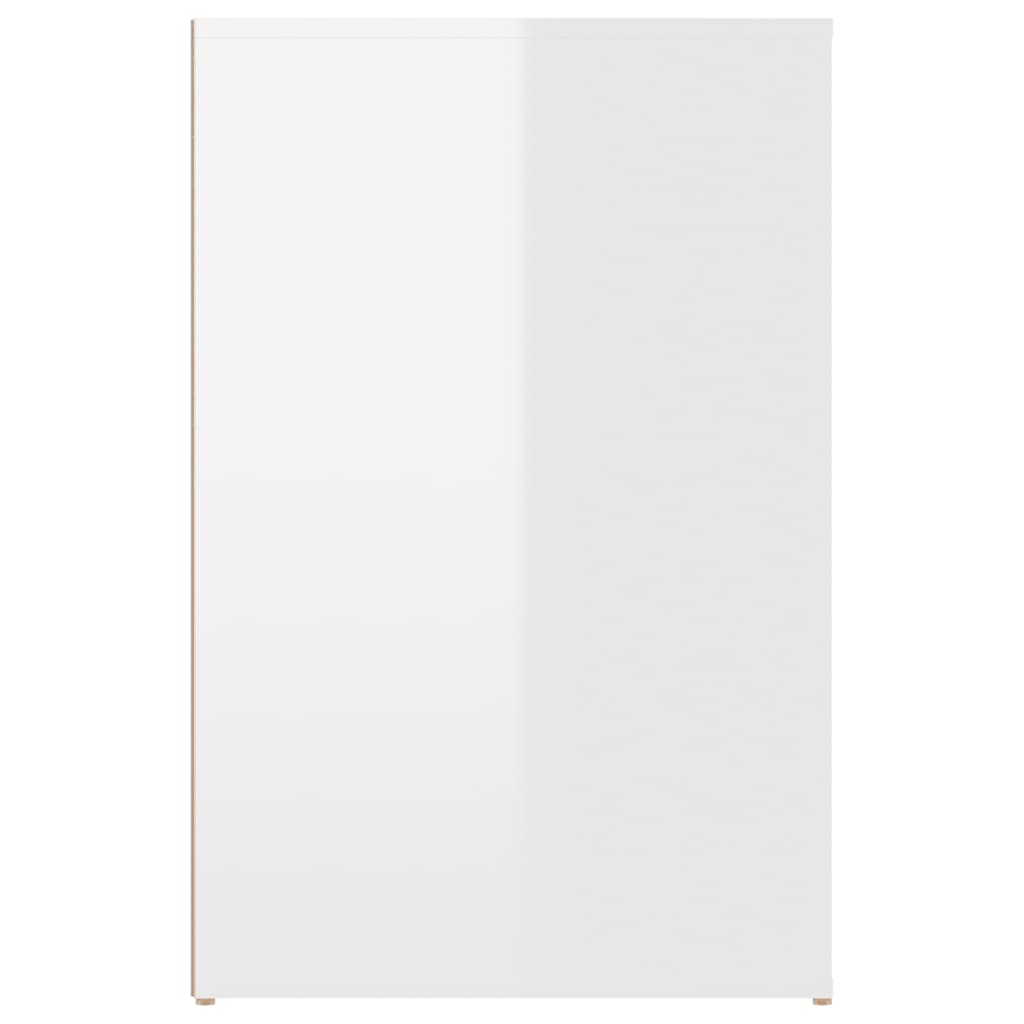 Stijlvol wit hoogglans bureau van bewerkt hout - 100x49x75 cm