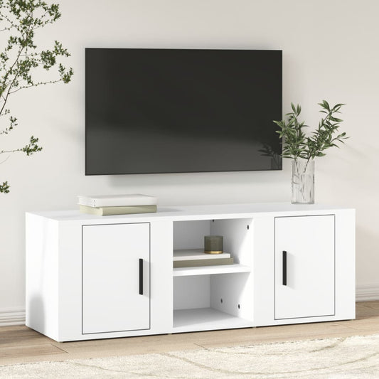Moderne witte tv-meubel - 100x31,5x35 cm - Stijlvol bewerkt hout