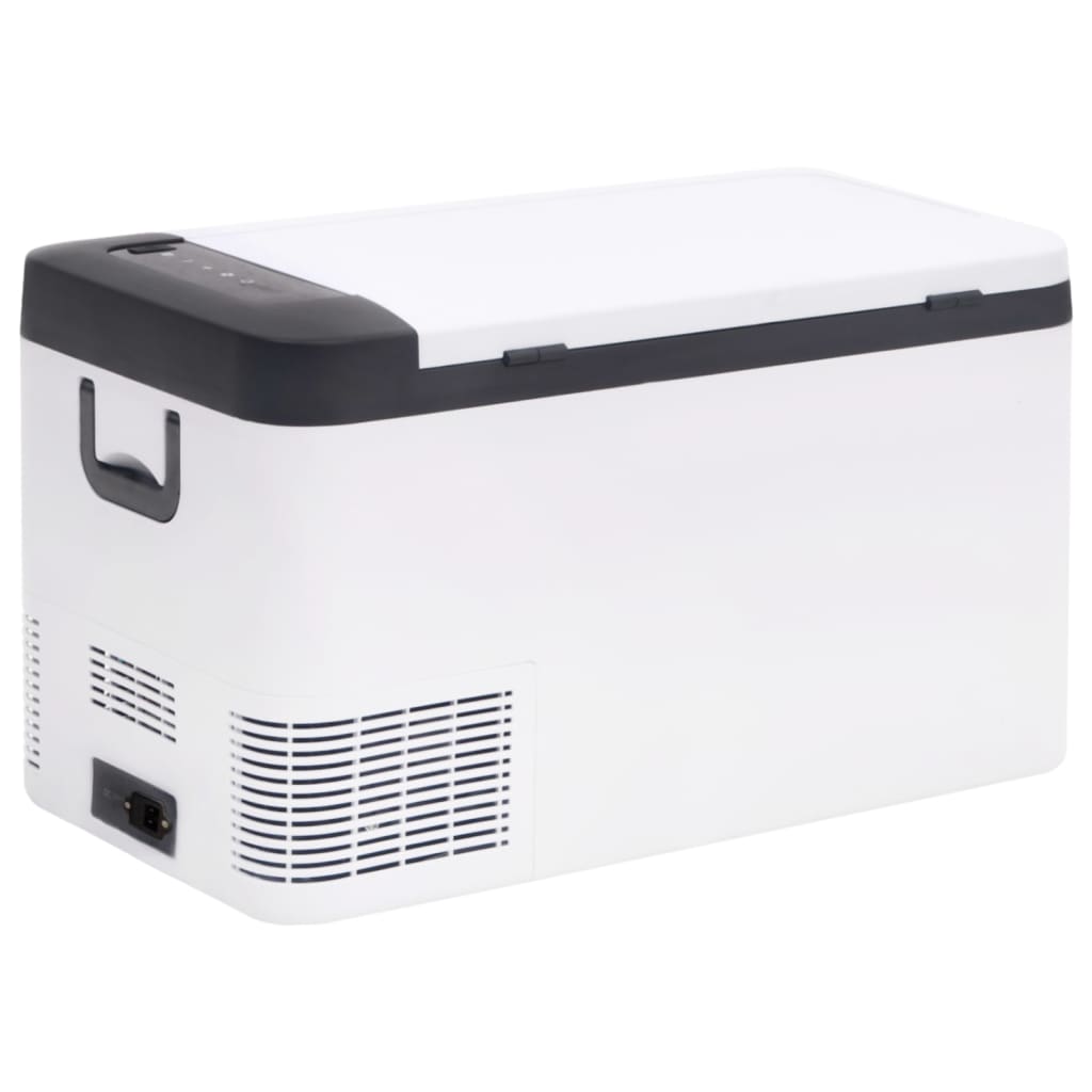 Koelbox met handvat en adapter 18 L PP & PE zwart en wit
