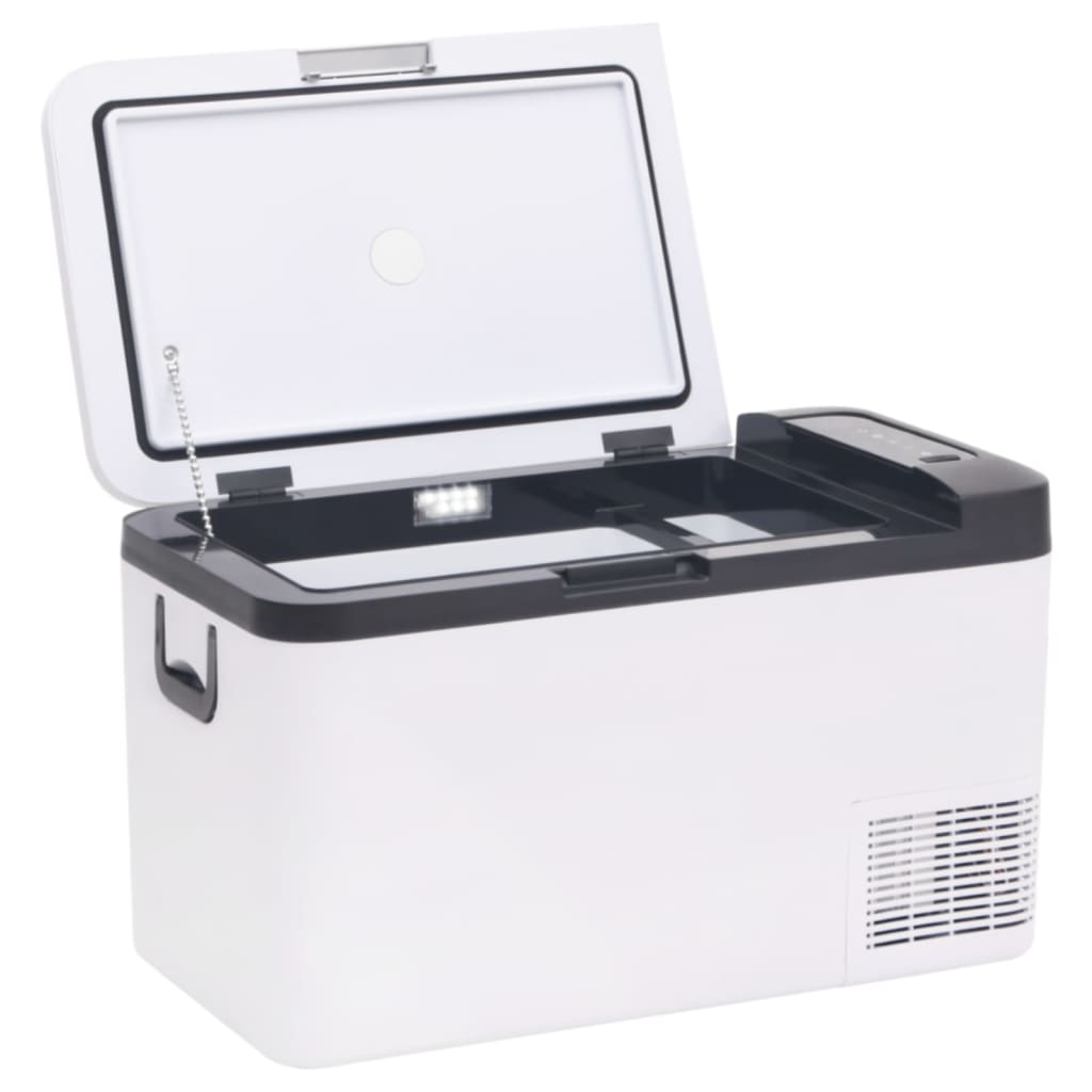 Koelbox met handvat en adapter 18 L PP & PE zwart en wit
